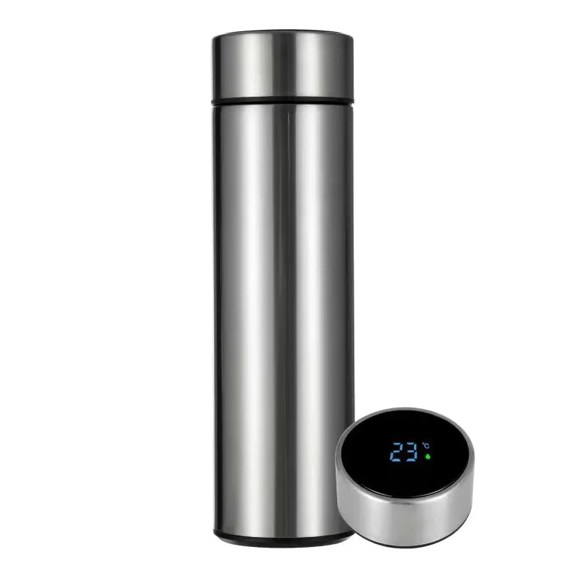 Stainless Steel Thermal Bottle with Digital Thermometer 500Ml Led Bilayer Flask Vacuum Insulated Bottle Portable Thermos Bottle