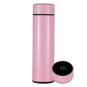 Stainless Steel Thermal Bottle with Digital Thermometer 500Ml Led Bilayer Flask Vacuum Insulated Bottle Portable Thermos Bottle