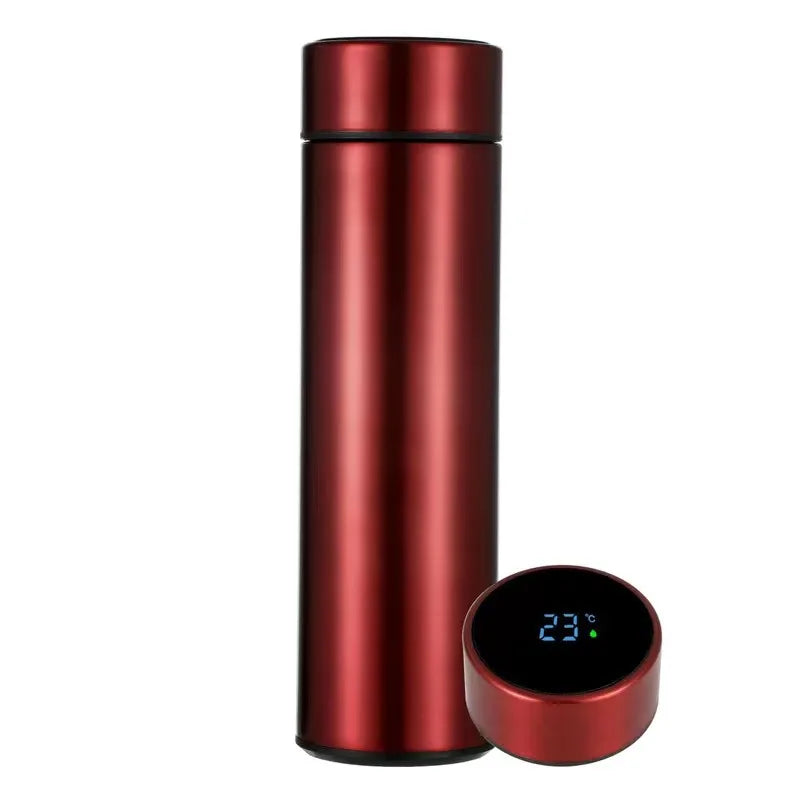 Stainless Steel Thermal Bottle with Digital Thermometer 500Ml Led Bilayer Flask Vacuum Insulated Bottle Portable Thermos Bottle